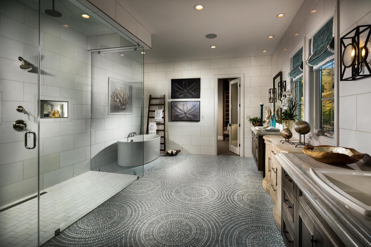 Bathroom tile floor bathrooms luxury master ideas modern designs bath beautiful orchard hill ca mosaic Modern Bathroom Design