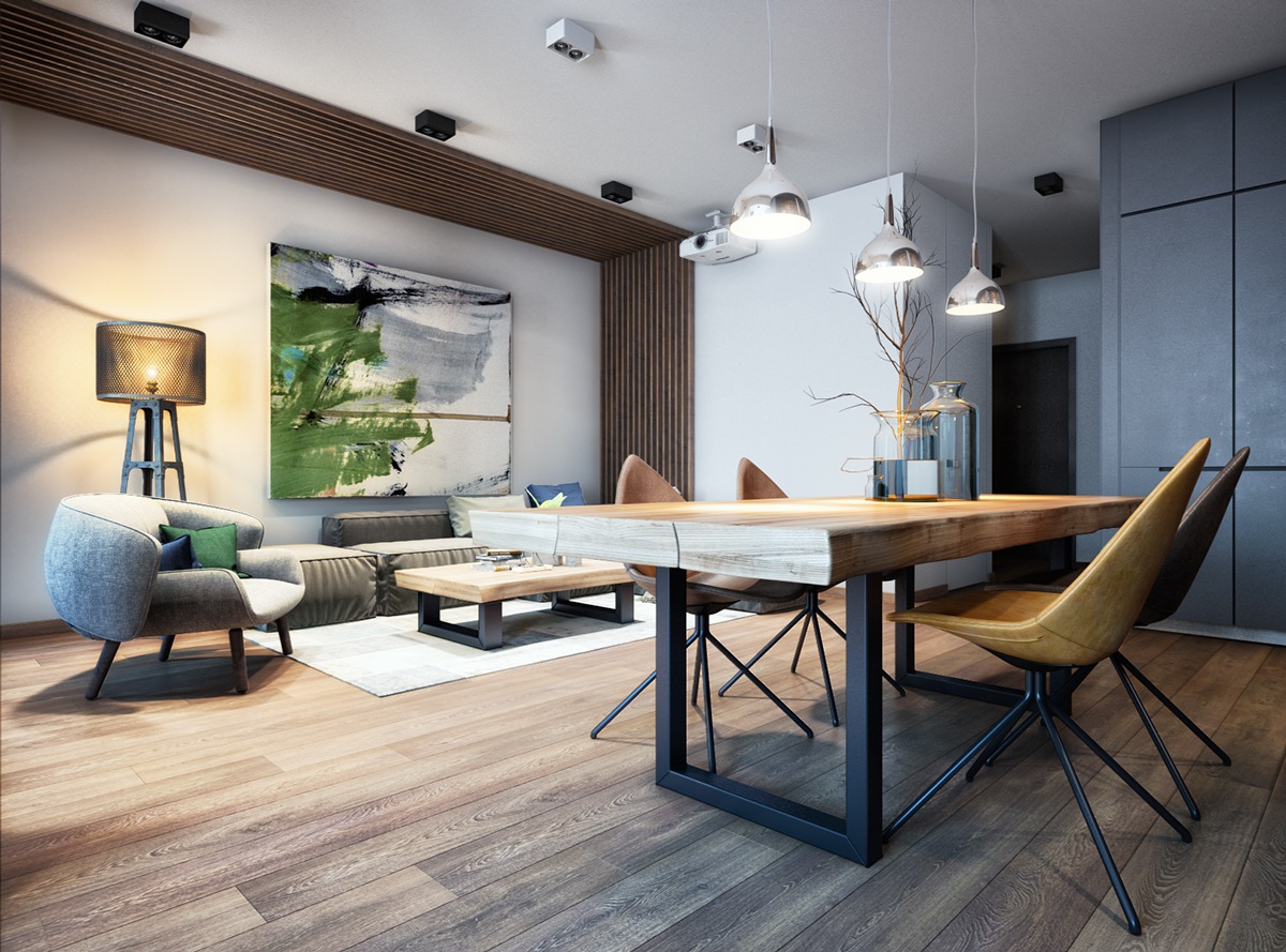 Contemporary wood accents